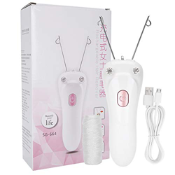 Depiladora Facial, Depiladora De Hilo Eléctrica, Depiladora De Hilo De Algodón Con Carga Usb (host + Hilo De Algodón + Cable Usb)(Rosado) en oferta
