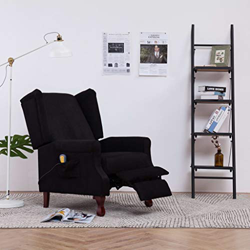 vidaXL Sill¨®n de masaje el¨¦ctrico y reclinable tela negro precio