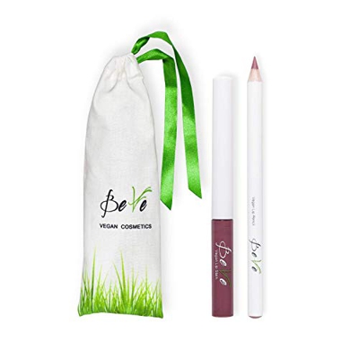 BeVe - Kit de maquillaje vegano para los labios con barra líquida y perfilador