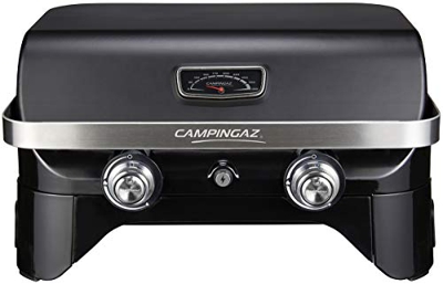 CAMPINGAZ Attitude 2100 LX Mesa portátil, 5 kW de Potencia, Barbacoa de Gas para Camping con Tapa, termómetro, Parrilla de Hierro Fundido y Plancha, N