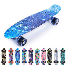meteor Monopatín Retro plástico Skateboard Completo Patineta para Niños Jóvenes Adultos Mejor Calidad Robusto Ligero Ruedas - Buen Regalo (B-Galaxy) características
