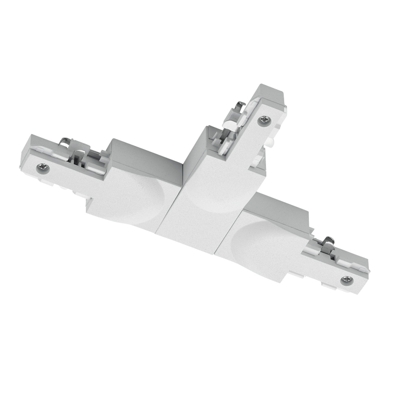 Conector en T DUOline de riel bifásico blanco mate