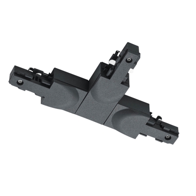 Conector en T DUOline de riel bifásico, negro mate