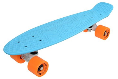 SULOV Penny Tarjeta Via Dolce, Unisex, Penny Board Via Dolce, Azul/Naranja, 55 x 14.5 x 12 cm