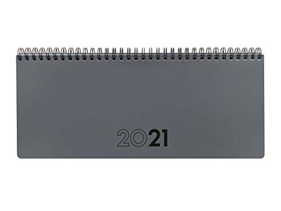 Finocam 625515021 - Planificador Agenda 2021 Semana vista + notas Gris Español, Sobremesa - 290x116 mm