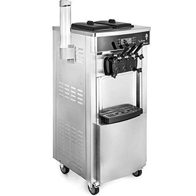 BuoQua Máquina de Helados Soft Heladera Maquina Helados Soft Comercial Maquina Helados Soft con 2 + 1 Sabores Vertical Ice Cream Maker 2200W Máquina d