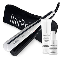 L'Oréal Professionnel Steampod 3.0 - Plancha alisadora + crema para cabello grueso 150 ml + sérum 50 ml + estuche de almacenamiento plano negro Hairpr precio