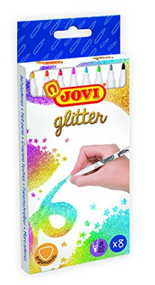 Jovi- Estuche 8 rotuladores Purpurina Glitter, Multicolor (1608G) , color/modelo surtido