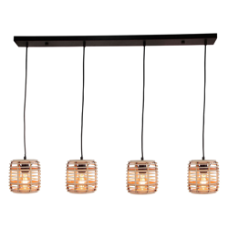 Colgante Crosstown pantalla bambú cerrada 4 luces precio