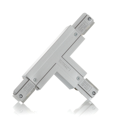 Eutrac conector T tierra exterior derecha, plata