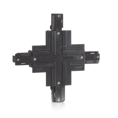 Eutrac conector X riel trifásico empotrado, negro