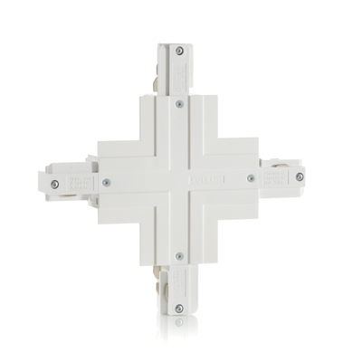 Eutrac conector X riel trifásico empotrado, blanco