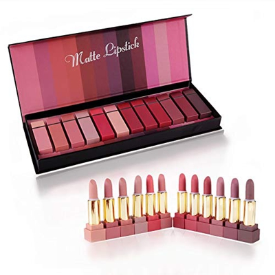 Barra de labios Hidratante, Barra de labios 12 colores Impermeable Color duradero Desnudo Mat Mat Gloss Gloss - Enamórate de tu abrazo