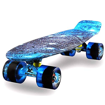 Metekec Monopatín para niños, jóvenes, principiantes, de 55,88 cm, retro, The Starry Sky