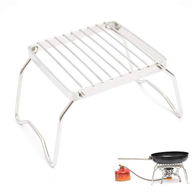 Seully Parrilla Portátil para Camping, Soporte Plegable para Quemador de Barbacoa,Soporte de Acero Inoxidable, Soporte para Ollas de Cocina, para Moch