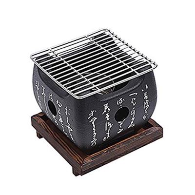 Amusingtao Parrilla de mesa de carbón japonés, mini parrilla, parrilla de barbacoa de estilo japonés, placa de barbacoa, estufa de cocina portátil, ac