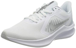 Nike Downshifter 10, Running Shoe Mujer, White/Metallic Silver-Pure Platinum, 40 EU en oferta