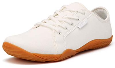 WHITIN Lona Zapatilla Minimalista de Barefoot Trail Running para Mujer Zapato Descalzo Correr Deportivas Fitness Gimnasio Calzado Asfalto Blanco 39 EU