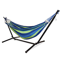 Hamaca con soporte y difusor de madera para un tendido perfecto, brasileño, algodón, 320 cm, carga 200 kg, doble denim, soporte y tejido hipoalergénic precio