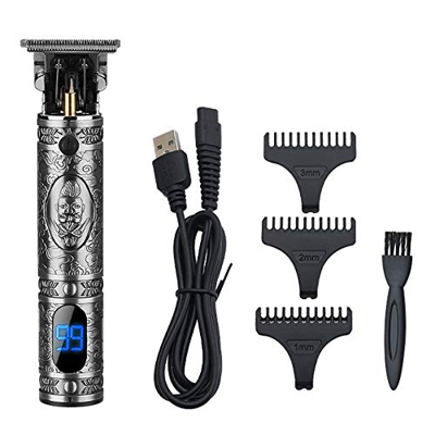 Máquina Cortapelo para Hombres,Anself Cortadoras de pelo eléctricas digitales LCD Grabado Recorte Cortadora de pelo eléctrica para el hogar cortar pel