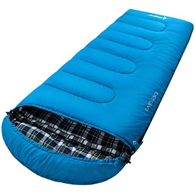 KingCamp Saco de Dormir Ultraligero de Momia Grande Individual para Adultos Camping Montaña Portátil Bolsa de Compresión Verano 220 x 80cm