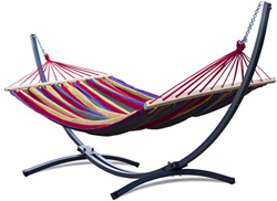 Potenza Hamaca con Soporte De Jardin Exterior para 2 Personas Doble Multicolor Hamaca De Tela XXL 220x160 200kg Marco De Acero Soporte Hamaca hasta 22 en oferta