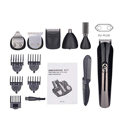 Cortapelos Hombre y Precisión 6 en 1,Barbero Electrico,Recortadora de Barba Profesional 12 Accesorios, Inalámbrico, Para Vello Facial, Corporal y de N