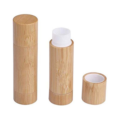 2 Piezas Lápiz Labial de Bambú Vacíos,Contenedores de Tubos de Brillo Labial,para Maquillaje de Bricolaje, Cosméticos, Viajes Todos los Días