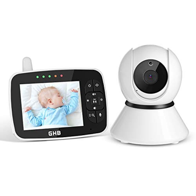 GHB Vigilabebés Inalambrico Bebé Monitor Inteligente con LCD 3.5 Pulgadas