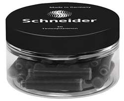 Schneider cartucho de tinta estándar para pluma estilográfica, negro, 30 Bote redondo características