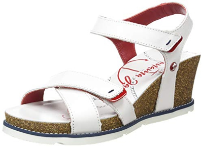 Panama Jack Vieri Navy, Sandalia con Pulsera Mujer, Blanco (Blanco B3), 42 EU