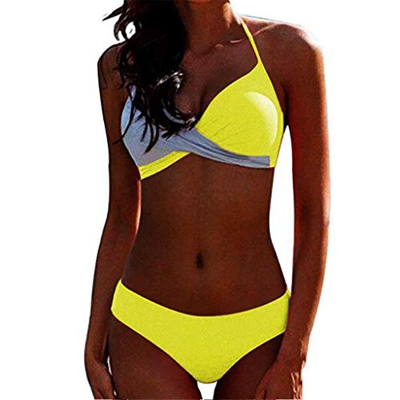 CheChury Bikinis Mujer 2020 Push Up Halter Bikini Traje de baño Acolchado Bra Tops y Braguitas Bikini Sets Talla Grande Bañador Vacaciones
