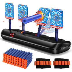 Juguetes de tiro para pistolas Nerf - Puntaje electrónico Restablecimiento automático 4 objetivos Juguetes Objetivos de tiro digitales, Regalo para ni en oferta
