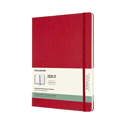 Moleskine - Agenda Semanal de 18 Meses, Agenda Semanal 2020/2021, Agenda Semana Vista con Tapa Dura y Cierre Elástico, Tamaño XL 19 x 25 cm, Color Roj precio