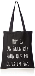 Miss MIserable Hoy es un Buen día para Que me Dejes en Paz, Tote Bag de algodón orgánico Unisex Adulto, Negro, 38 x 42 cm precio