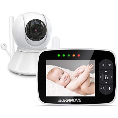 Vigilabebés 3.5" Video Camara por Bebé Control Remoto Zoom 2x con Modo ECO Visión Nocturna con Voz Temperatura Ambiente y Vanciones de Cuna