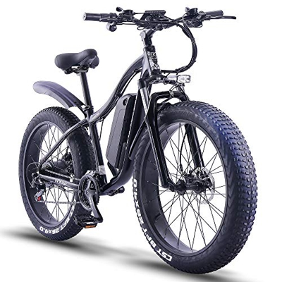 ride66 Bicicleta Electrica de Montaña para Adulto Hombre Mujer MTB 26" 1000W 48V 16Ah Ebike (Negro)
