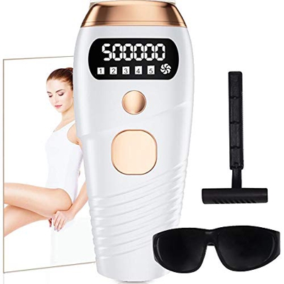 Depiladora Laser,IPL Depiladora de Luz Pulsada Permanente Sin Dolor 500,000 Flashes y 2 Modos,con Gafas IPL y Maquinilla de Afeitar,para Hombres y Muj