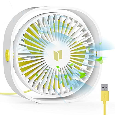RATEL Ventilador de Mesa USB, Ventilador de Escritorio 12.5 cm Use con Cable de 1.2 metros, portátil y Personal para el hogar y la Oficina Silencioso 