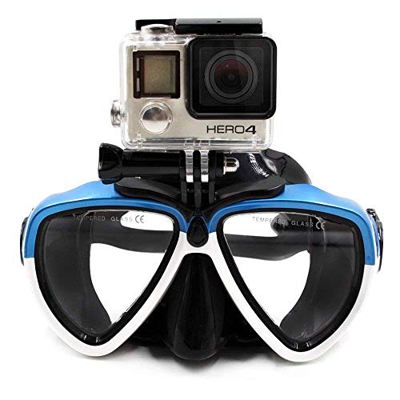 TELESIN Vaso de Buceo de Silicona con máscara de Buceo Desmontable Máscara de Buceo Gafas de natación para Deportes Cámara GoPro HD Hero 2 3 4 5 6 (Az