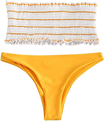 JFAN Mujer Bikini Bandeau de Rayas Bralette Traje de Baño de Tubo Brasileños Bañador Ropa de Bano en oferta