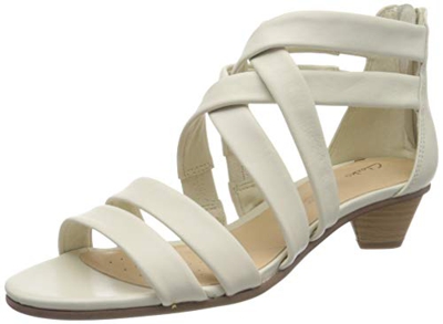 Clarks Mena Silk, Sandalias de Talón Abierto para Mujer, Blanco (White White), 39 EU