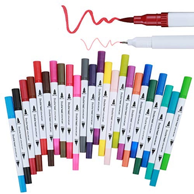 Pluma Acuarela Dibujo Pinceles Fineliner Punta 24 Colores Bolígrafo suave a base de agua para niños Adultos Colorear Pintura Representaciones Arte Man