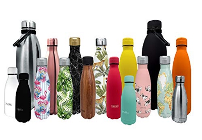 NERTHUS FIH 591 Termo Doble Pared para frios y Calientes Diseño INOX de Acero Inoxidable 500 ml Libre de BPA, Tapon Hermético, 18/8