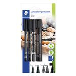 Set de 4 rotuladores permanentes Staedtler Lumocolor 60 BK