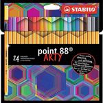 Rotulador punta fina Stabilo Point 88 Arty estuche con 24 colores