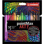 Rotulador punta media Stabilo pointMax Arty estuche con 15 colores precio