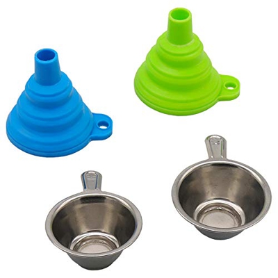 KYYKA Embudo de resina plegable de acero inoxidable y silicona para impresora 3D SLA DLP LCD 3D Formlabs Elego Mars Photon Sparkmaker(Paquete de 2)