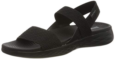 Skechers On-The-go 600, Sandalias de Talón Abierto Mujer, Negro (Black Textile BBK), 39 EU