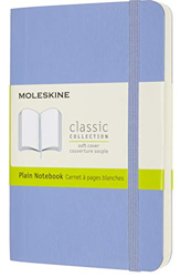 Moleskine - Cuaderno Clásico con Hojas en Blanco, Tapa Blanda y Cierre con Goma Elástica, Tamaño de Bolsillo 9 x 14 cm, Color Azul Hortensia, 192 pági características